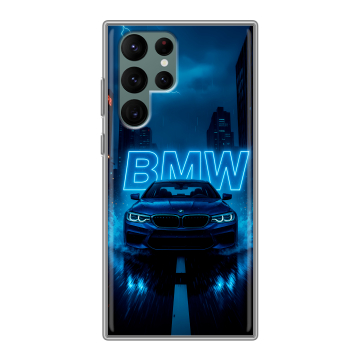 Силиконовый чехол на Samsung Galaxy S22 Ultra с принтом BMW БМВ