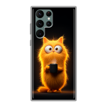 Силиконовый чехол на Samsung Galaxy S22 Ultra с принтом Смешной кот