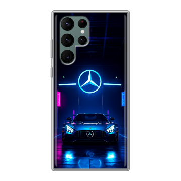 Силиконовый чехол на Samsung Galaxy S22 Ultra с принтом Mercedes Мерседес