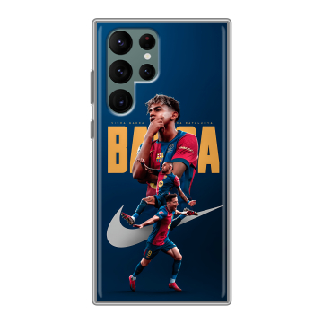 Силиконовый чехол на Samsung Galaxy S22 Ultra с принтом Барселона Barca Yamal Силиконовый чехол на Samsung Galaxy S22 Ultra с принтом Барселона Barca Yamal