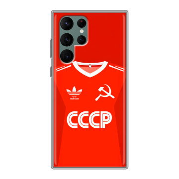 Силиконовый чехол на Samsung Galaxy S22 Ultra с принтом Флаг Герб СССР Силиконовый чехол на Samsung Galaxy S22 Ultra с принтом Флаг Герб СССР
