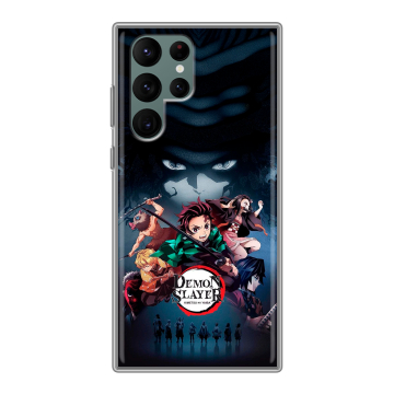 Силиконовый чехол на Samsung Galaxy S22 Ultra с принтом Demon Slayer Клинок рассекающий демонов Силиконовый чехол на Samsung Galaxy S22 Ultra с принтом Demon Slayer Клинок рассекающий демонов