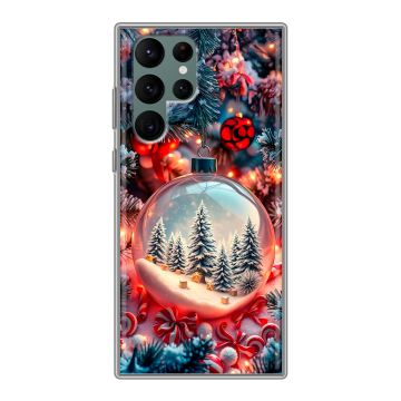 Силиконовый чехол на Samsung Galaxy S22 Ultra с принтом Новый год Силиконовый чехол на Samsung Galaxy S22 Ultra с принтом Новый год