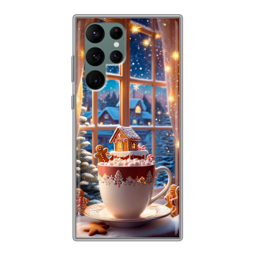 Силиконовый чехол на Samsung Galaxy S22 Ultra с принтом Новый год Силиконовый чехол на Samsung Galaxy S22 Ultra с принтом Новый год