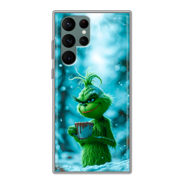 Силиконовый чехол на Samsung Galaxy S22 Ultra с принтом Новый год гринч Силиконовый чехол на Samsung Galaxy S22 Ultra с принтом Новый год гринч