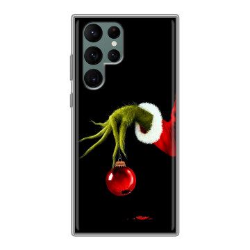 Силиконовый чехол на Samsung Galaxy S22 Ultra с принтом Новый год Гринч Силиконовый чехол на Samsung Galaxy S22 Ultra с принтом Новый год Гринч