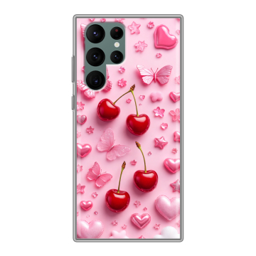 Силиконовый чехол на Samsung Galaxy S22 Ultra с принтом для девочек