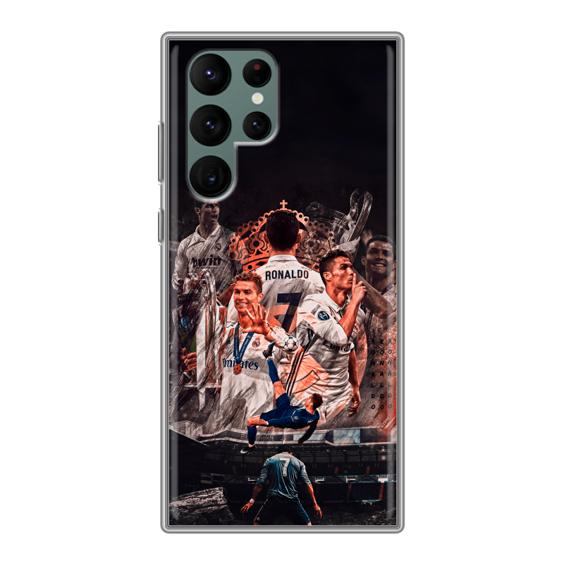 Силиконовый чехол на Samsung Galaxy S22 Ultra с принтом Реал Роналдо Real Ronaldo Силиконовый чехол на Samsung Galaxy S22 Ultra с принтом Реал Роналдо Real Ronaldo
