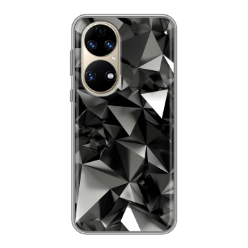 Силиконовый чехол на Huawei P50 Pro с принтом Черные кристаллы