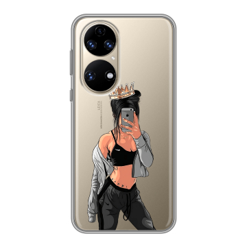 Силиконовый чехол на Huawei P50 Pro с принтом Женские принты