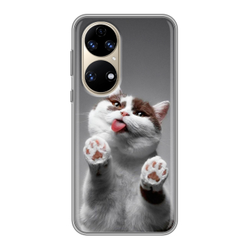 Силиконовый чехол на Huawei P50 Pro с принтом Коты