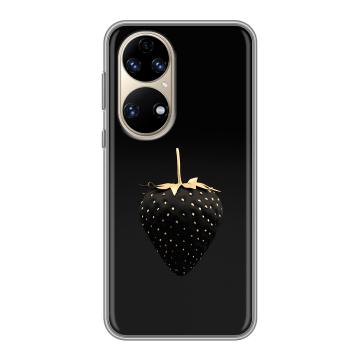 Силиконовый чехол на Huawei P50 Pro с принтом Черная клубника