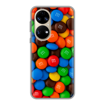 Силиконовый чехол на Huawei P50 Pro с принтом Конфеты