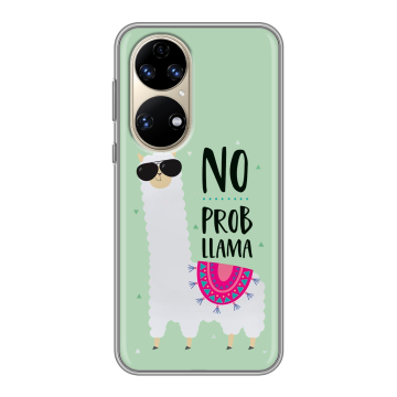 Силиконовый чехол на Huawei P50 Pro с принтом Лама