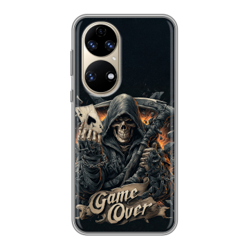 Силиконовый чехол на Huawei P50 Pro с принтом Скелет карты