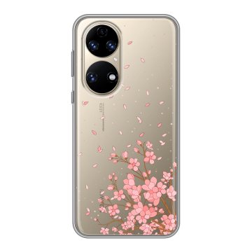 Силиконовый чехол на Huawei P50 Pro с принтом Ветка сакуры Силиконовый чехол на Huawei P50 Pro с принтом Ветка сакуры