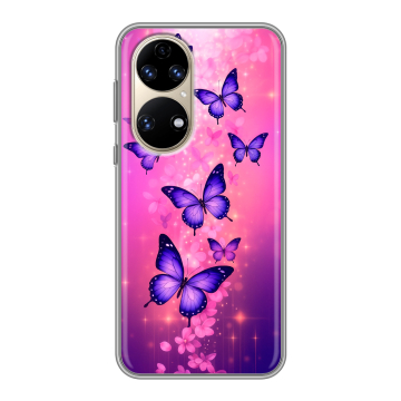 Силиконовый чехол на Huawei P50 Pro с принтом Бабочки