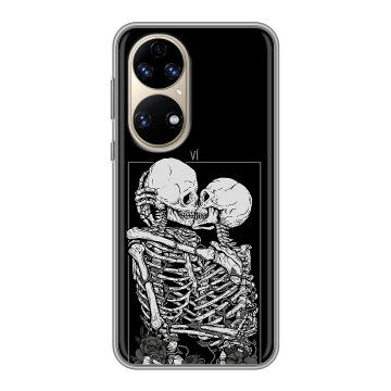 Силиконовый чехол на Huawei P50 Pro с принтом Поцелуй скелетов Силиконовый чехол на Huawei P50 Pro с принтом Поцелуй скелетов