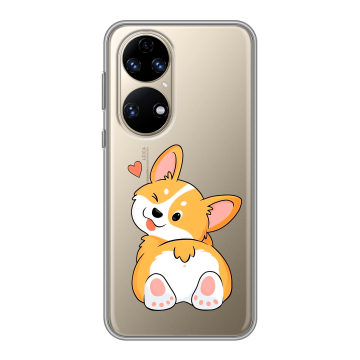 Силиконовый чехол на Huawei P50 Pro с принтом Корги Силиконовый чехол на Huawei P50 Pro с принтом Корги