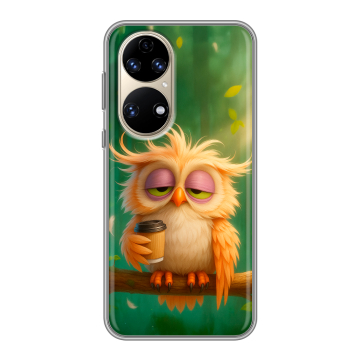Силиконовый чехол на Huawei P50 Pro с принтом сова Силиконовый чехол на Huawei P50 Pro с принтом сова