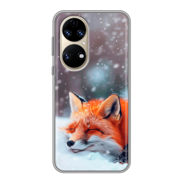 Силиконовый чехол на Huawei P50 Pro с принтом лиса Силиконовый чехол на Huawei P50 Pro с принтом лиса