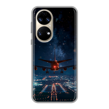 Силиконовый чехол на Huawei P50 Pro с принтом самолет Силиконовый чехол на Huawei P50 Pro с принтом самолет
