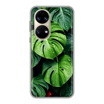 Силиконовый чехол на Huawei P50 Pro с принтом Листья Силиконовый чехол на Huawei P50 Pro с принтом Листья