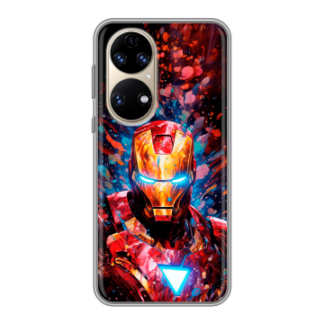 Силиконовый чехол на Huawei P50 Pro с принтом Железный человек Ironman Силиконовый чехол на Huawei P50 Pro с принтом Железный человек Ironman