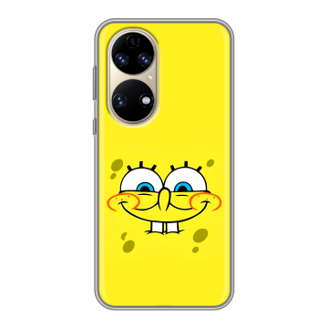 Силиконовый чехол на Huawei P50 Pro с принтом спанчбоб спанч боб