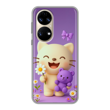 Силиконовый чехол на Huawei P50 Pro с принтом для девочек Силиконовый чехол на Huawei P50 Pro с принтом для девочек