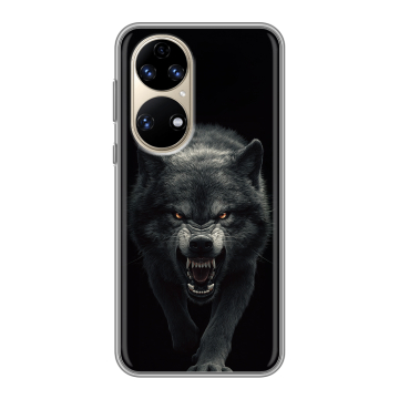 Силиконовый чехол на Huawei P50 Pro с принтом Волк