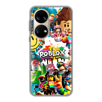 Силиконовый чехол на Huawei P50 Pro с принтом Roblox Роблокс
