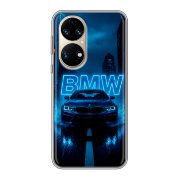 Силиконовый чехол на Huawei P50 Pro с принтом BMW БМВ Силиконовый чехол на Huawei P50 Pro с принтом BMW БМВ