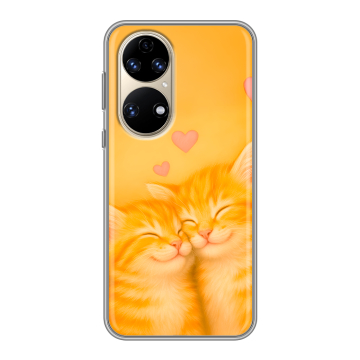 Силиконовый чехол на Huawei P50 Pro с принтом Милые котята Силиконовый чехол на Huawei P50 Pro с принтом Милые котята