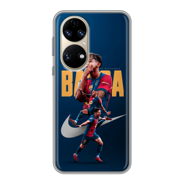 Силиконовый чехол на Huawei P50 Pro с принтом Барселона Barca Yamal 