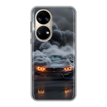 Силиконовый чехол на Huawei P50 Pro с принтом BMW БМВ