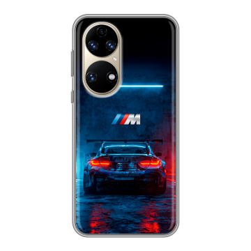 Силиконовый чехол на Huawei P50 Pro с принтом BMW БМВ