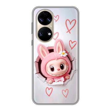 Силиконовый чехол на Huawei P50 Pro с принтом Labubu Лабубу