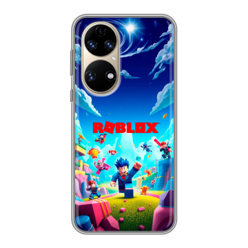 Силиконовый чехол на Huawei P50 Pro с принтом Roblox Роблокс