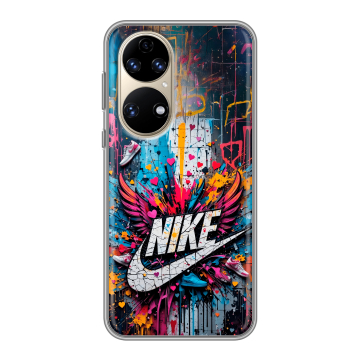 Силиконовый чехол на Huawei P50 Pro с принтом Nike Найк