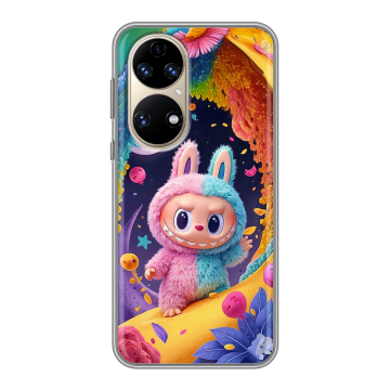 Силиконовый чехол на Huawei P50 Pro с принтом Labubu Лабубу