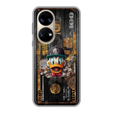 Силиконовый чехол на Huawei P50 Pro с принтом Дональд Дак Доллар