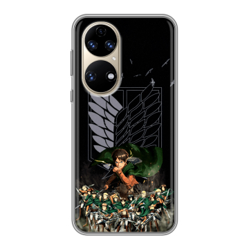 Силиконовый чехол на Huawei P50 Pro с принтом Атака титанов