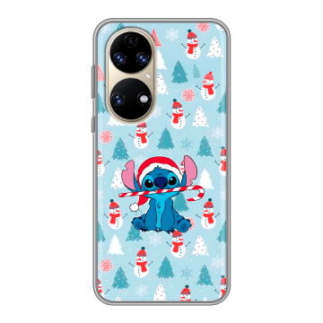 Силиконовый чехол на Huawei P50 Pro с принтом Стич Новый год Силиконовый чехол на Huawei P50 Pro с принтом Стич Новый год