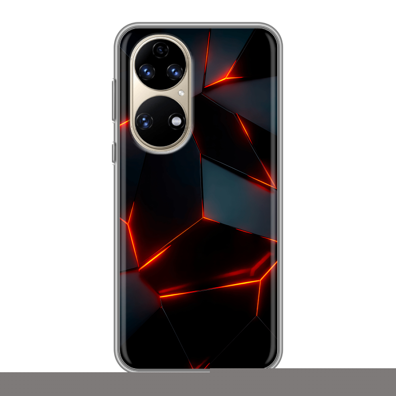Силиконовый противоударный чехол на Huawei P50 Pro с принтом Яркие абстракции Силиконовый противоударный чехол на Huawei P50 Pro с принтом Яркие абстракции