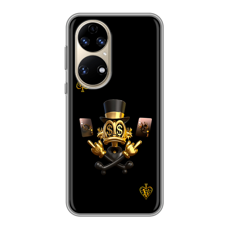 Силиконовый чехол на Huawei P50 Pro с принтом Золотой скрудж макдак Силиконовый чехол на Huawei P50 Pro с принтом Золотой скрудж макдак