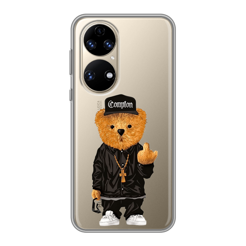 Силиконовый противоударный чехол на Huawei P50 Pro с принтом Плюшевый медведь Силиконовый противоударный чехол на Huawei P50 Pro с принтом Плюшевый медведь
