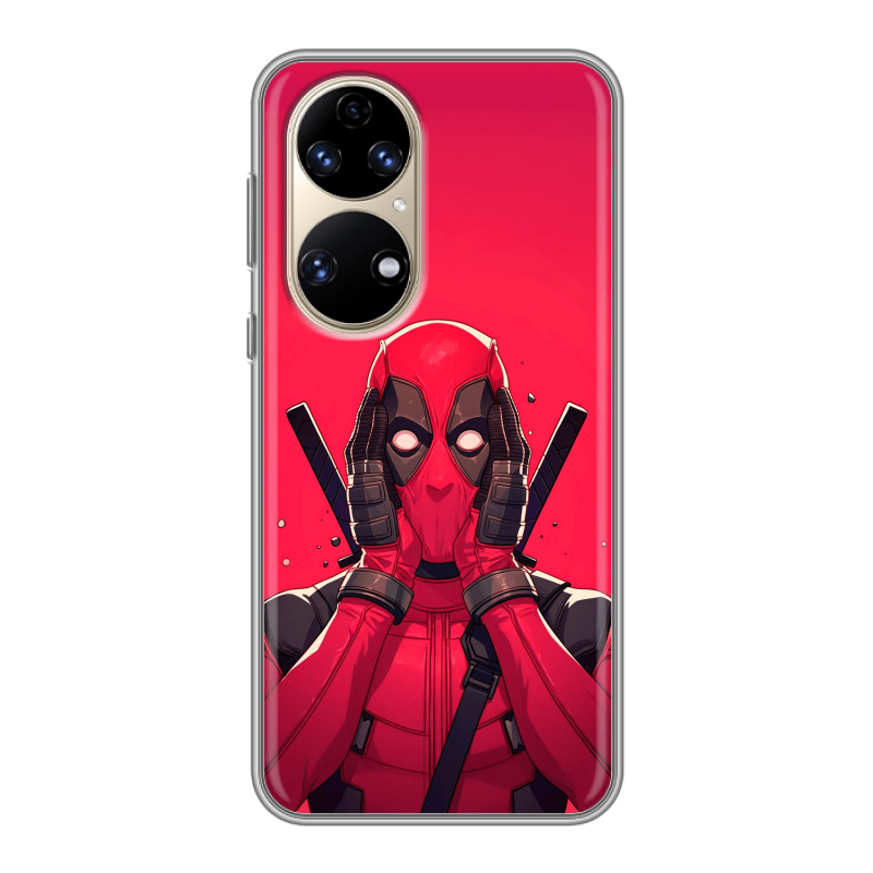 Силиконовый чехол на Huawei P50 Pro с принтом Дедпул Deadpool Силиконовый чехол на Huawei P50 Pro с принтом Дедпул Deadpool