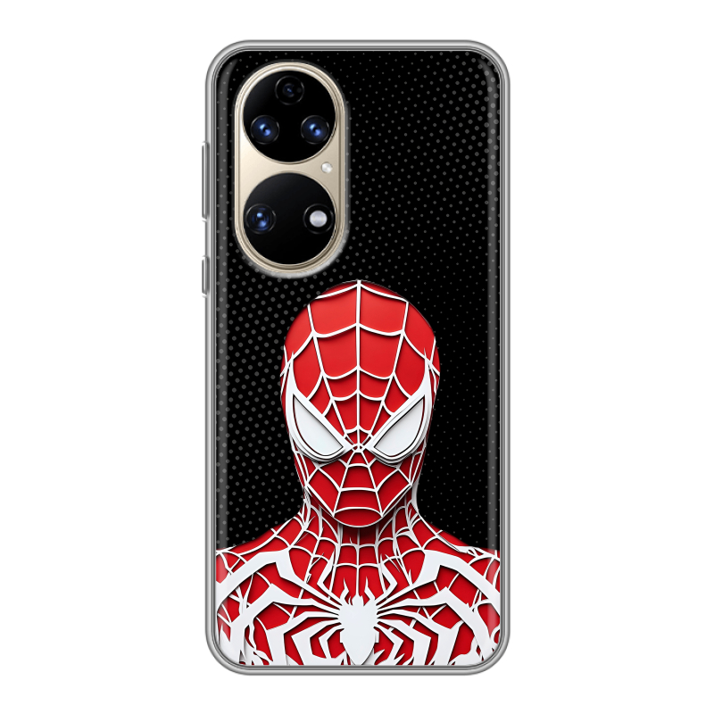 Силиконовый чехол на Huawei P50 Pro с принтом человек паук spiderman Силиконовый чехол на Huawei P50 Pro с принтом человек паук spiderman