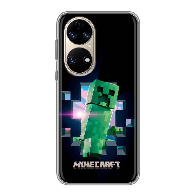 Силиконовый чехол на Huawei P50 Pro с принтом Майнкрафт Minecraft Силиконовый чехол на Huawei P50 Pro с принтом Майнкрафт Minecraft